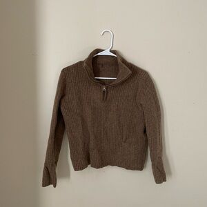Brown Zip Up Sweater